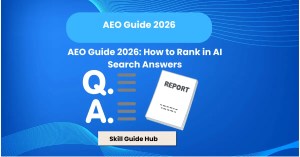 AEO Guide 2026 showing how to rank in AI search answers using Answer Engine Optimization techniques